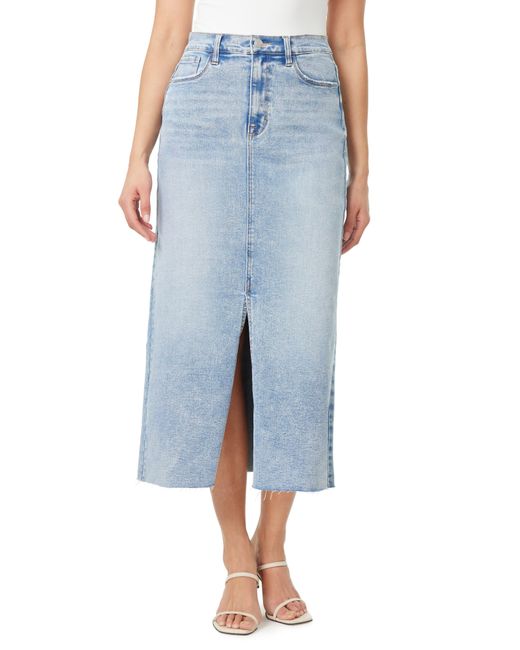 Kensie Blue Classic High Waist Denim Midi Skirt