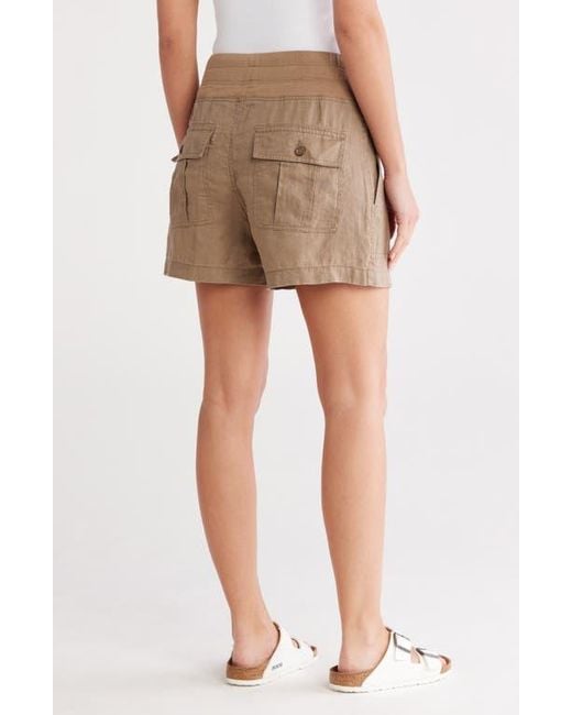 James Perse Natural Linen Military Shorts