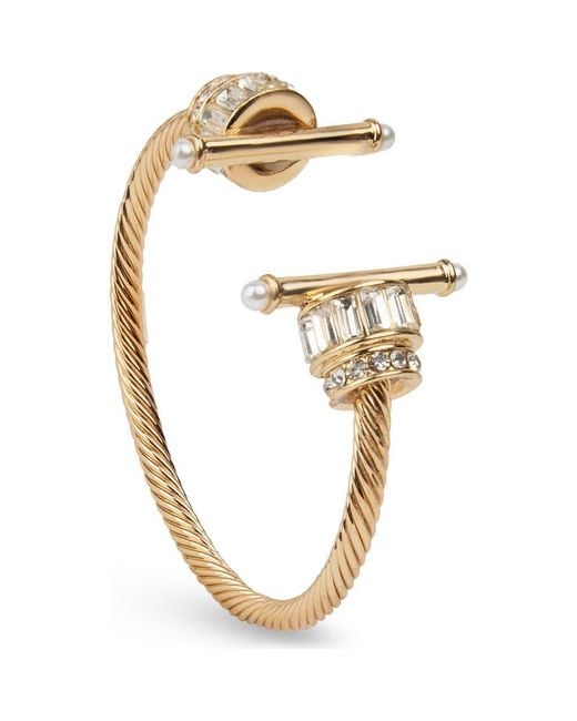 Saachi Metallic Charm Statement Cuff Bracelet