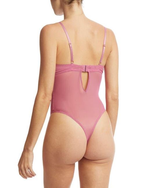 Hanky Panky Pink Strappy Mesh & Lace Underwire Teddy