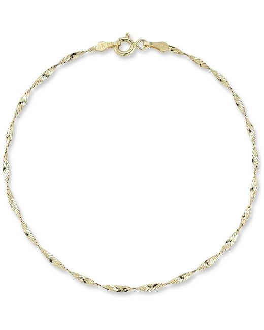 Ember Fine Jewelry Metallic 14K Twisty Anklet