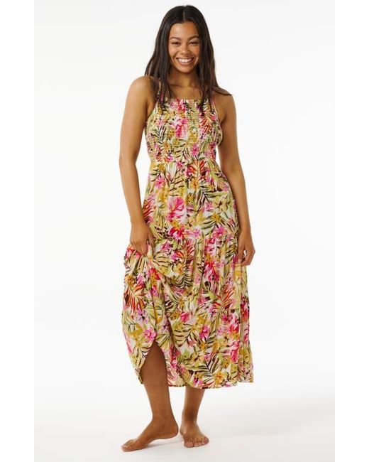 Rip Curl White Copacabana Smocked Midi Sundress