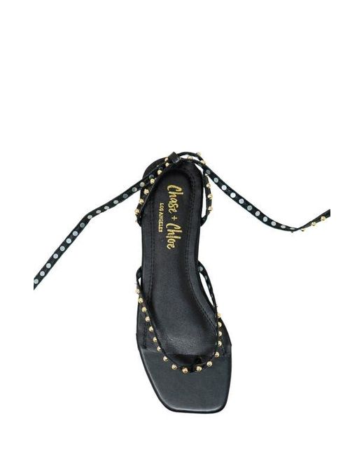 In Touch Footwear White Eve Studded Ankle Wrap Sandal