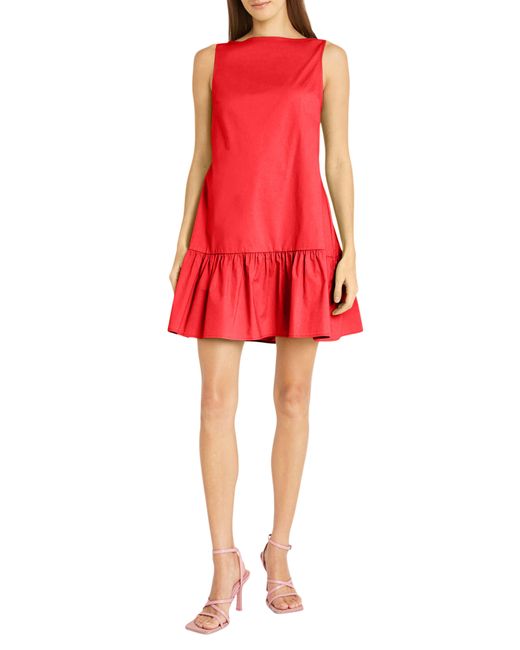 DONNA MORGAN FOR MAGGY Red Solid Sleeveless Dress