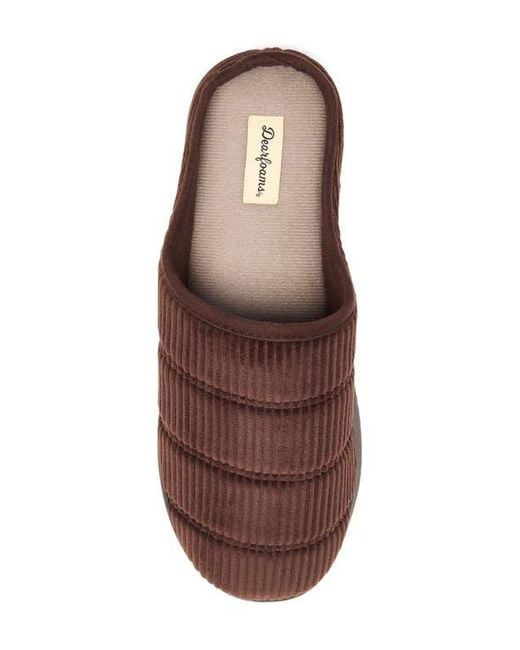 Dearfoams Brown Declan Quilted Slipper for men