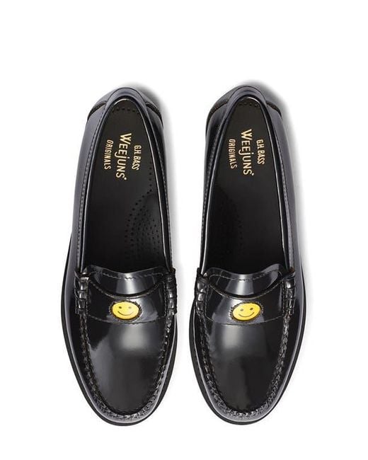 G.H.BASS Black Whitney Emoji Loafer
