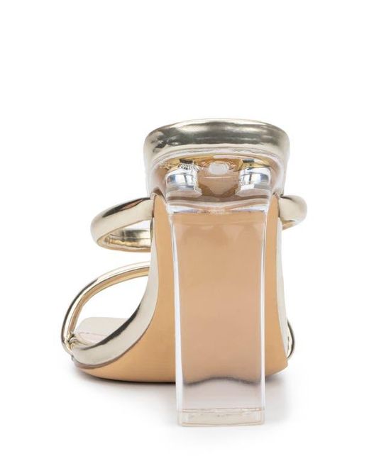 New York & Company White Holly Faux Leather Lucite Heel Sandal