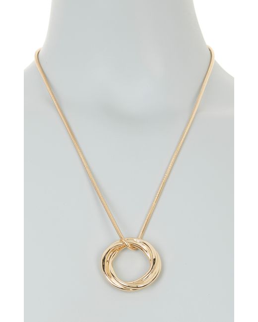 Nordstrom Metallic Double Ring Pendant Necklace