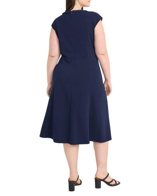 maggy london pleated fit and flare dress LONG SLEEVE PLEATED MIDI DRESS Maggy London