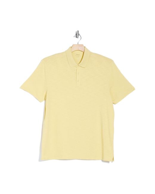 Vince Yellow Short Sleeve Slub Polo for men