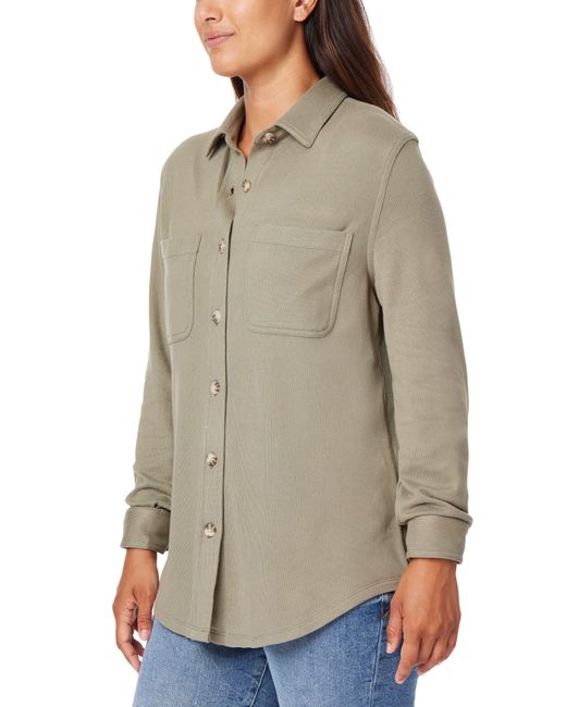 C&C California Natural Marina Luxe Essential Knit Button-up Shirt