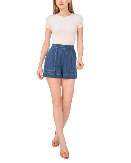 Halogen® Blue Contrast Stitch Pull-On Shorts