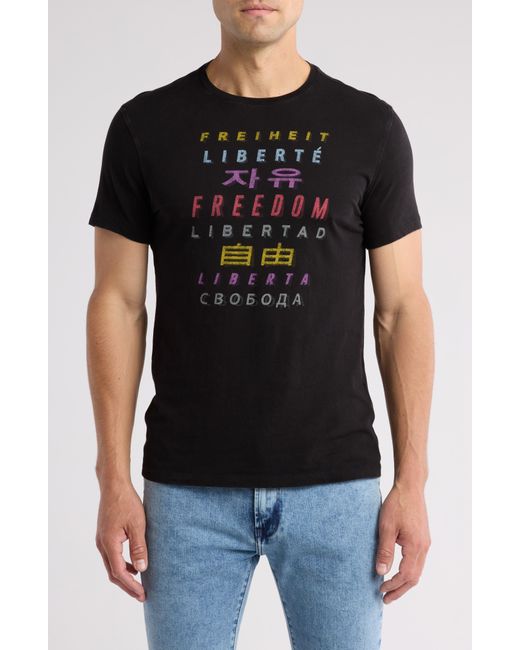 John Varvatos Black Freedom Cotton Graphic T-shirt for men