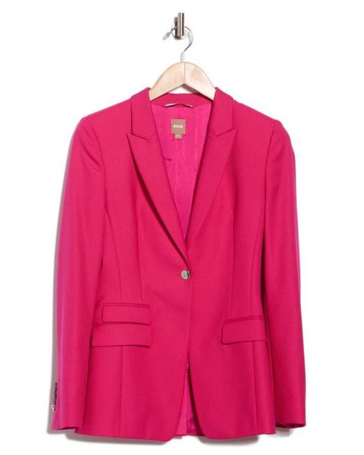 Boss Pink Juicy Lara Virgin Wool Blazer
