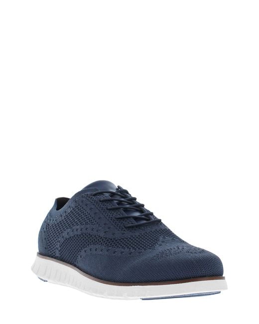 Kenneth Cole Blue Nio Wingtip Knit Oxford for men