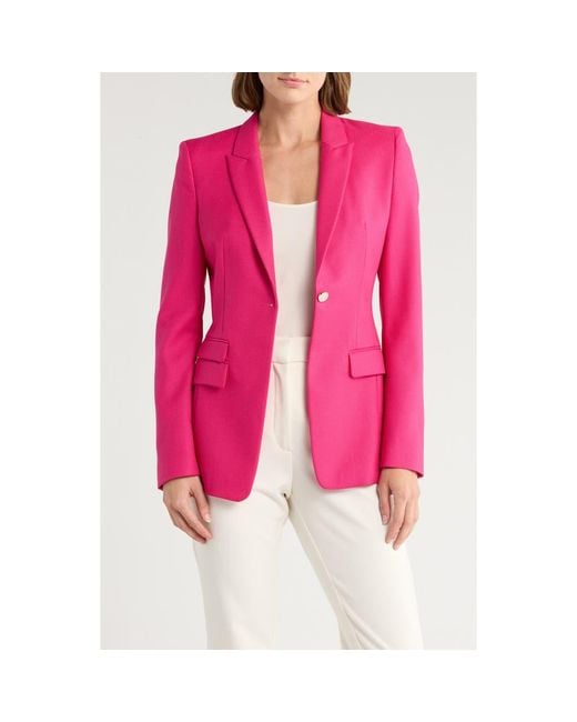 Boss Pink Juicy Lara Virgin Wool Blazer