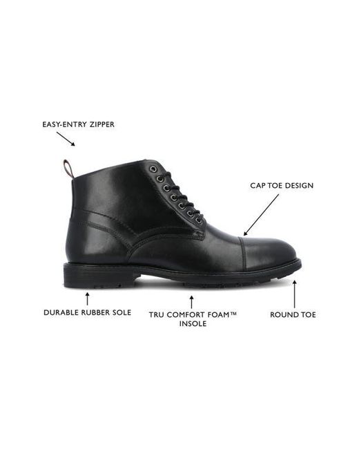 Thomas & Vine Black Avrum Leather Cap Toe Chukka Boot for men