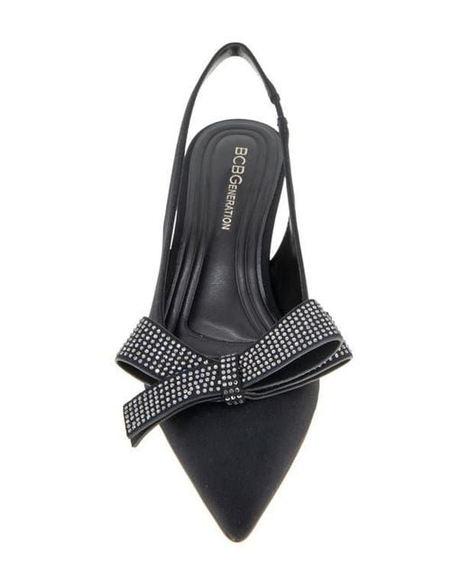 BCBGeneration Black Kasti Slingback Pointed Toe Kitten Heel Pump