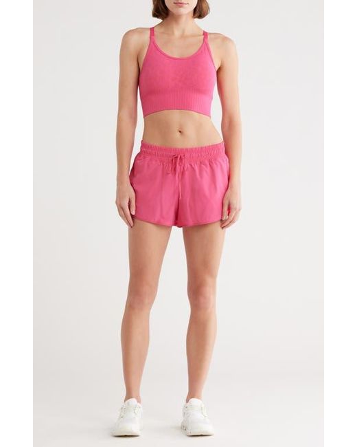 90 Degrees Pink Safari Trail 2-Pack Seamless Racerback Bralette & Shorts Set