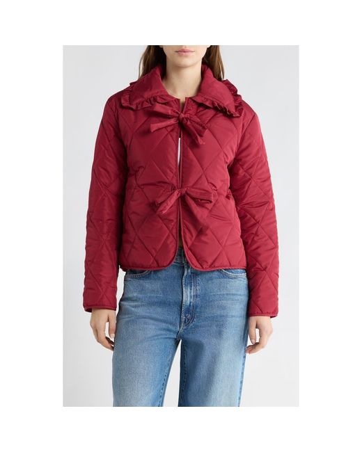 Vigoss Red Quilted Tie Front Jacket