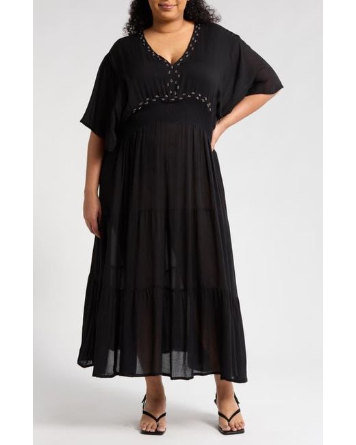 black plus size boho dress Araya Plus Size Boho Dreamcatcher Maxi Dress Hello Curve