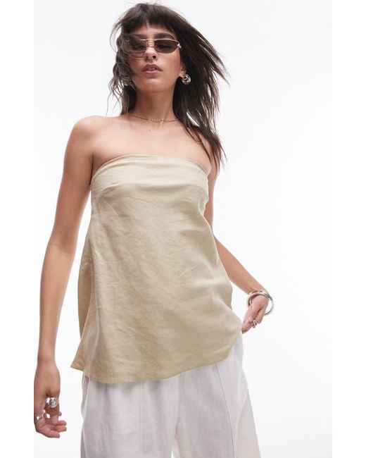 TOPSHOP Natural Linen Look Longline Bandeau