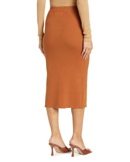 Alexia Admor Brown Split Midi Skirt