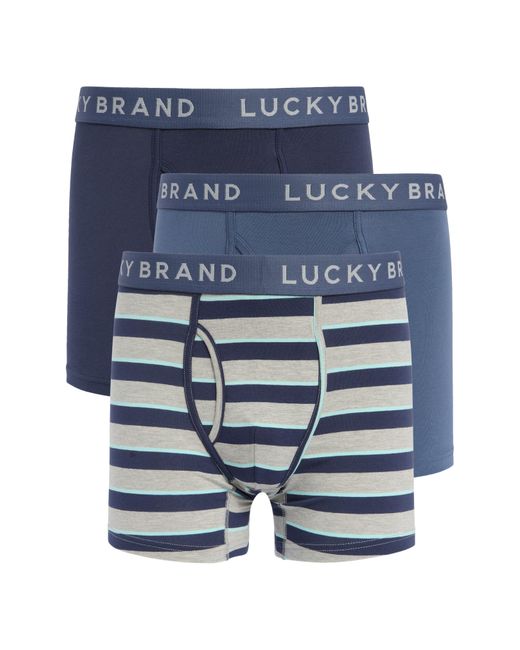 Lucky Brand Blue 3-pack Assorted Boxer Briefs for men