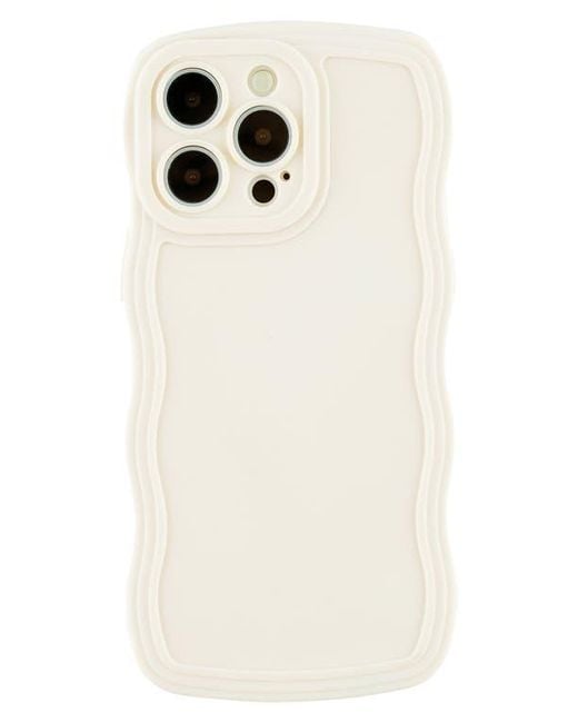 Auramma White Solid Wavy Bumper Iphone 14 Pro Max Case