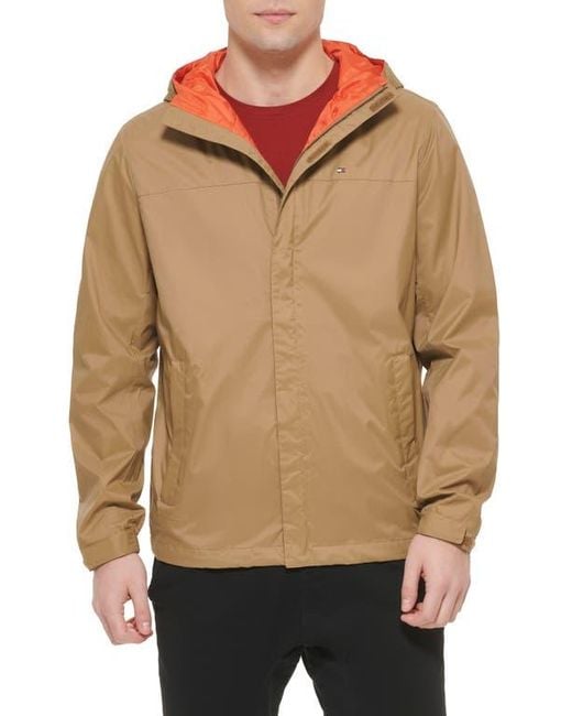 Tommy Hilfiger Green Hooded Rain Slicker Jacket for men