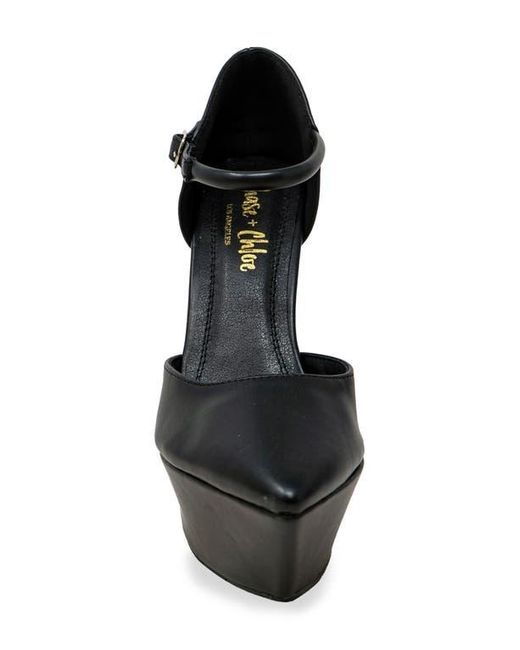 In Touch Footwear Black Pointy Toe D'Orsay Platform Pump