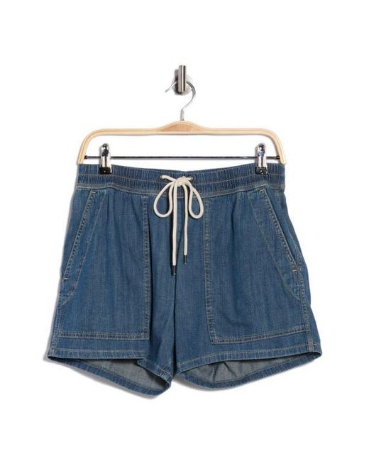 James Perse Blue Drawstring Denim Shorts