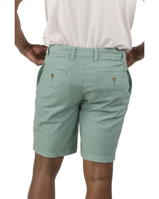 Tailor Vintage Green 9" Slim Stretch Linen Blend Walk Shorts for men