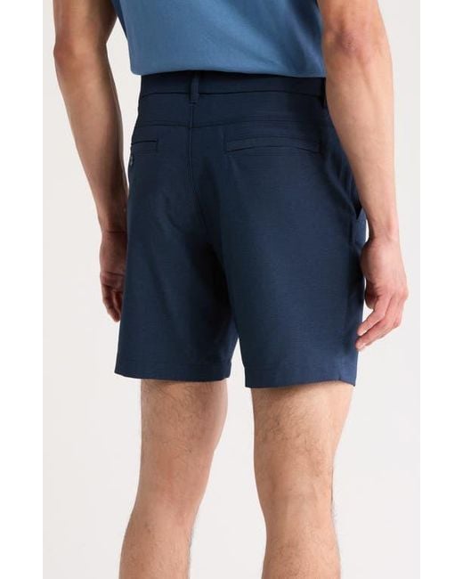 Original Penguin Blue Technical Flat Front 7.5-Inch Shorts for men