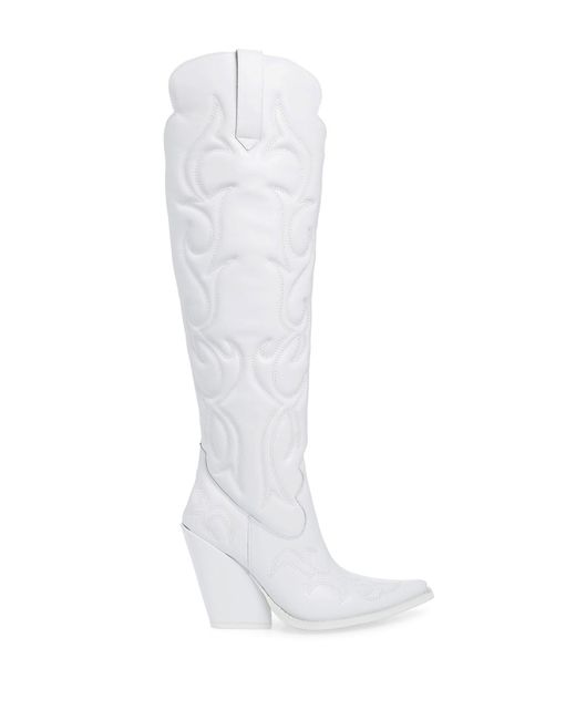 Jeffrey campbell white western cheap boots