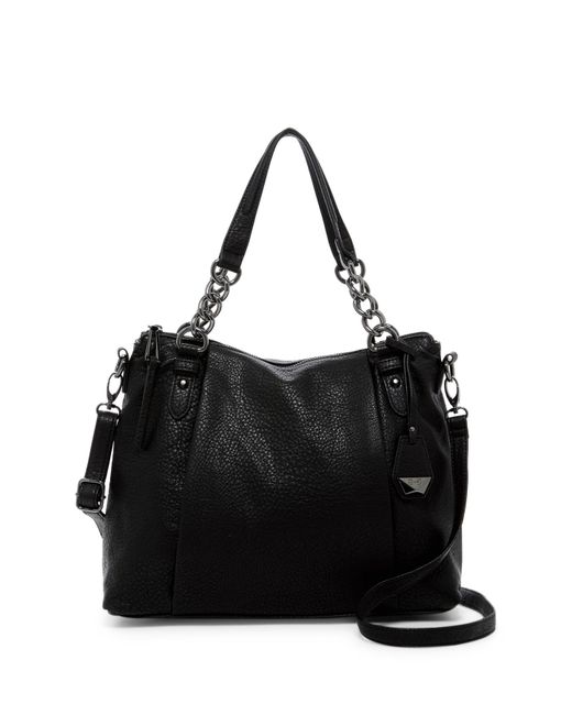 Jessica Simpson Large Purse Satchel Black Faux Fur & Leather Bag 18x14 |  eBay