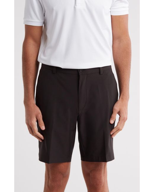 Greg Norman Black Flat Front Golf Shorts for men