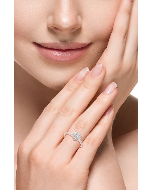Effy White 14k Rose Gold Lab Created Diamond Heart Ring