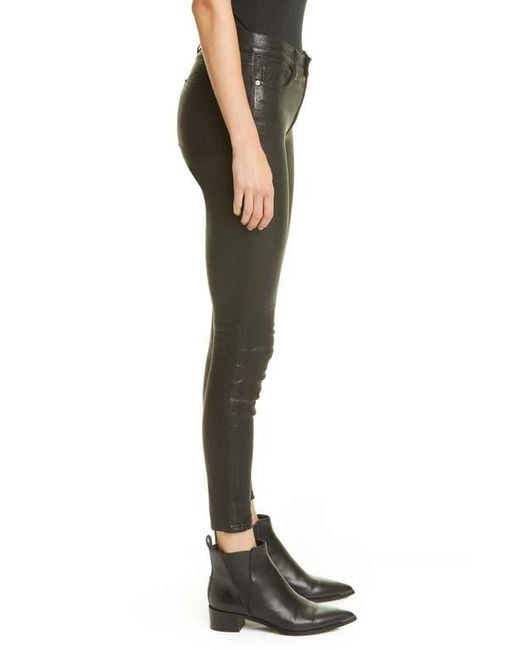 FRAME Black Le High Waist Crop Leather Pants