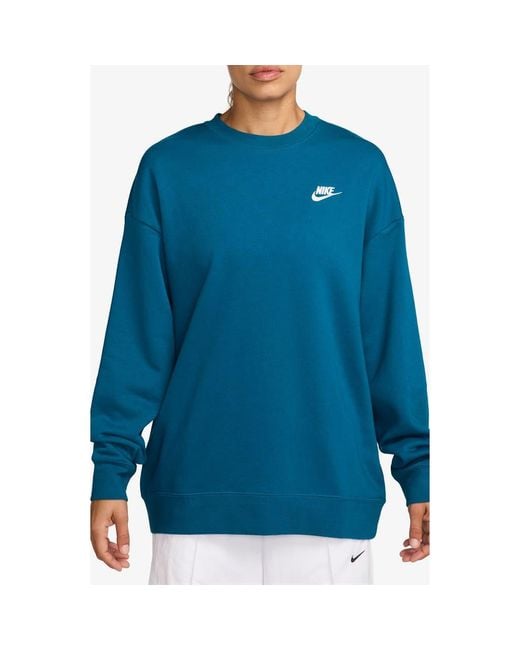 Nike Blue Club Fleece Loose Fit Crewneck Sweatshirt