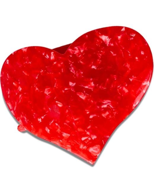 Solar Eclipse Red Heart Lay Down Claw Clip