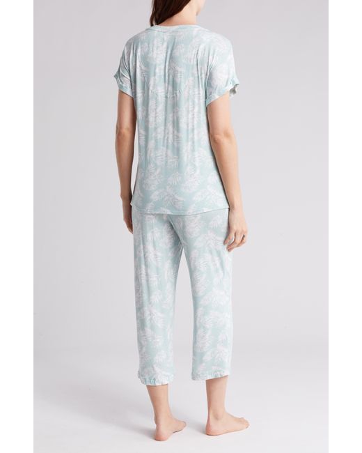 Anne Klein White Contrast Trim Capri Pajamas