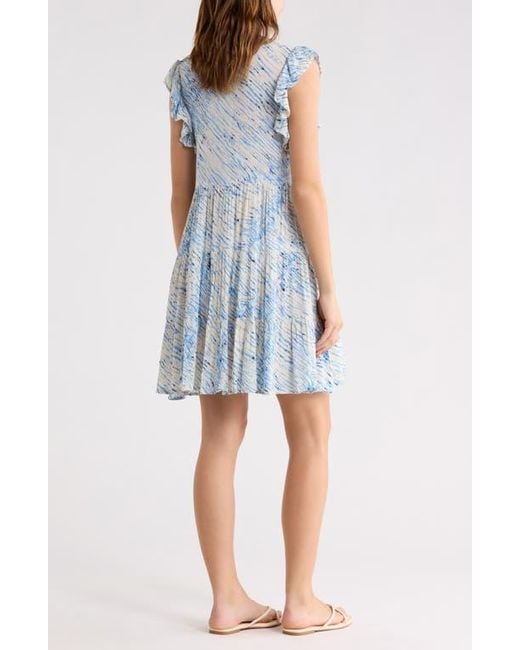 Elan Blue Ruffle Tiered Cover-Up Dress