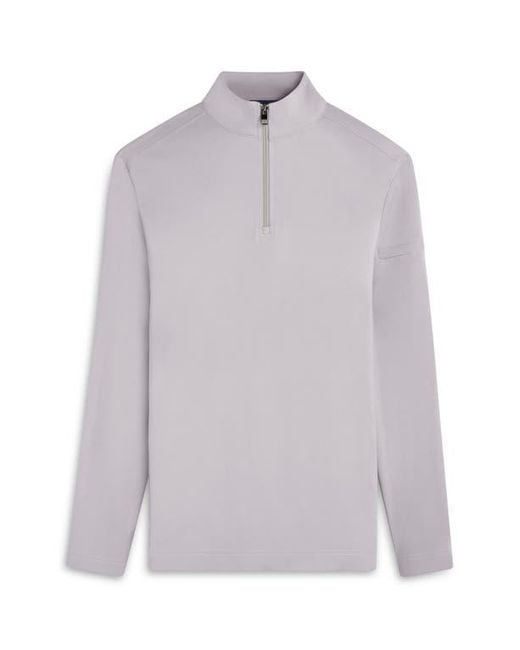 Bugatchi Gray Quarter Zip Knit Pullover for men