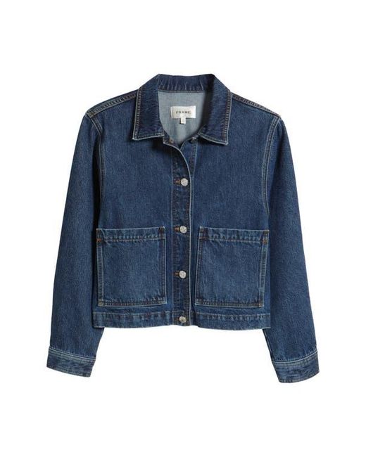 FRAME Blue The Patch Pocket Denim Jacket