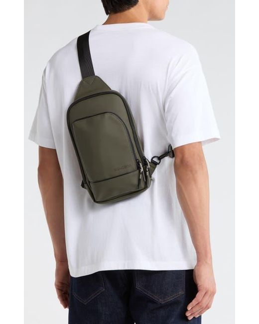 Bonobos Green Rubberized Sling Backpack for men