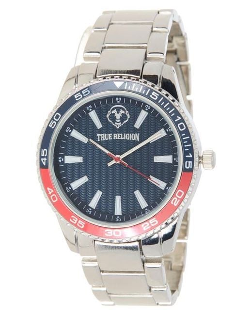 True Religion Gray Logo Bracelet Watch, 43Mm for men