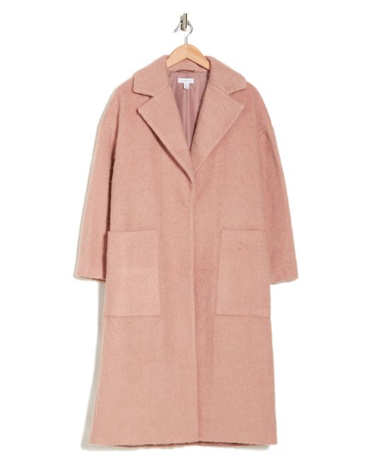 TOPSHOP Pink Brushed Longline Coat