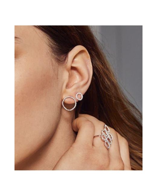 Monica Vinader Metallic Riva Diamond Circle Stud Earrings