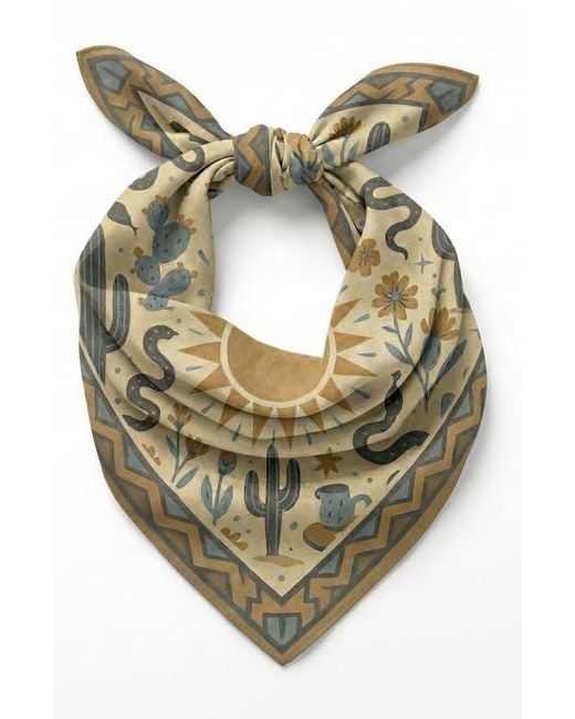 Saachi Metallic Sun Desert Square Scarf